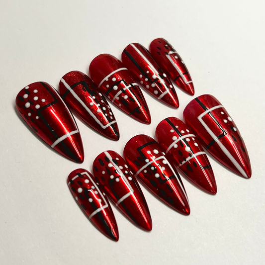 Geometric Red Chrome